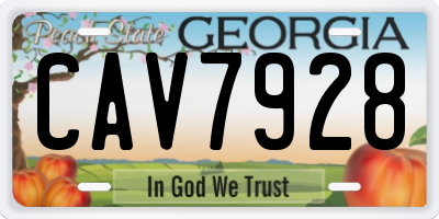GA license plate CAV7928