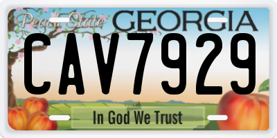 GA license plate CAV7929