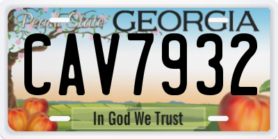 GA license plate CAV7932