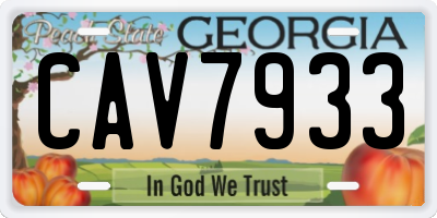 GA license plate CAV7933