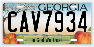 GA license plate CAV7934