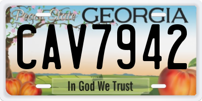 GA license plate CAV7942