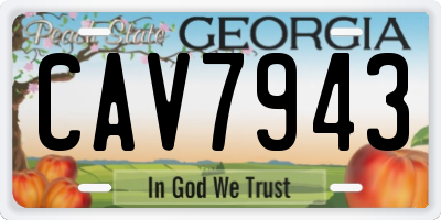 GA license plate CAV7943