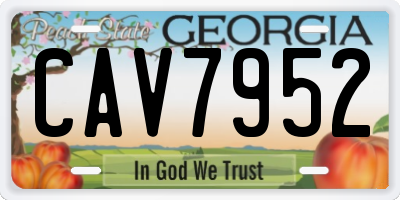 GA license plate CAV7952