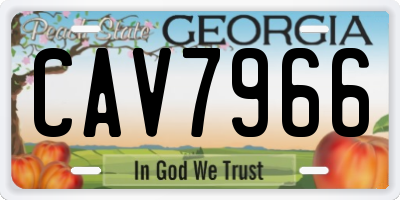 GA license plate CAV7966