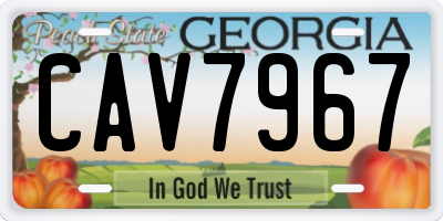 GA license plate CAV7967