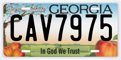 GA license plate CAV7975