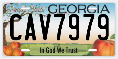 GA license plate CAV7979