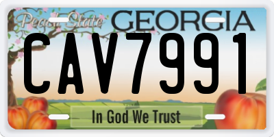 GA license plate CAV7991