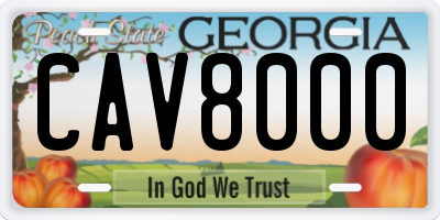 GA license plate CAV8000