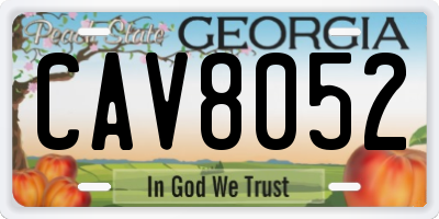 GA license plate CAV8052