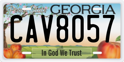 GA license plate CAV8057