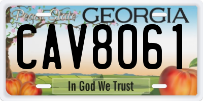 GA license plate CAV8061