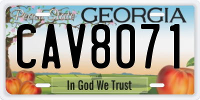 GA license plate CAV8071