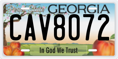 GA license plate CAV8072