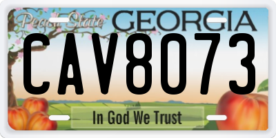 GA license plate CAV8073