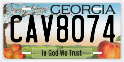 GA license plate CAV8074
