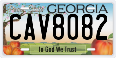 GA license plate CAV8082