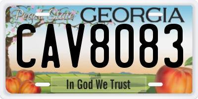 GA license plate CAV8083