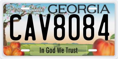 GA license plate CAV8084