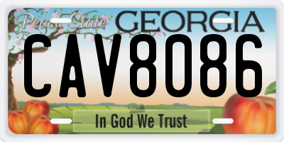 GA license plate CAV8086