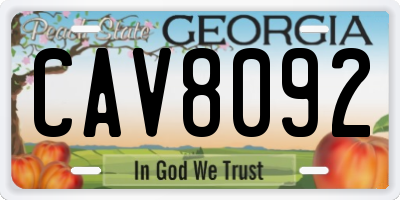 GA license plate CAV8092