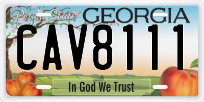 GA license plate CAV8111