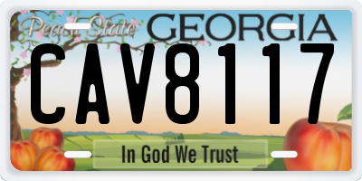 GA license plate CAV8117