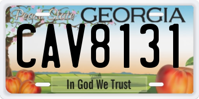 GA license plate CAV8131