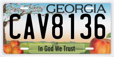 GA license plate CAV8136