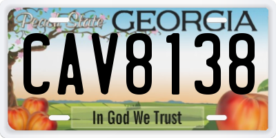 GA license plate CAV8138