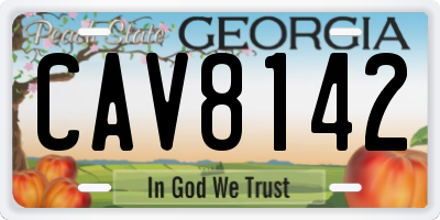 GA license plate CAV8142