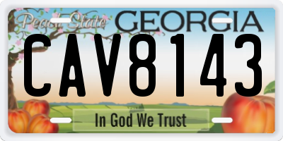 GA license plate CAV8143