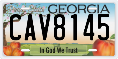 GA license plate CAV8145