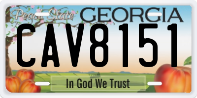 GA license plate CAV8151