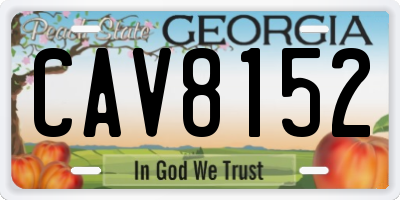 GA license plate CAV8152