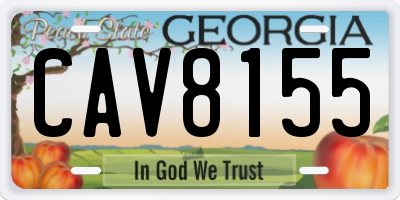 GA license plate CAV8155