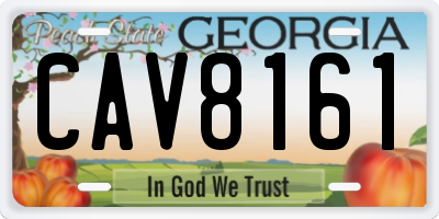 GA license plate CAV8161