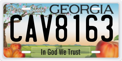 GA license plate CAV8163