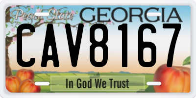 GA license plate CAV8167