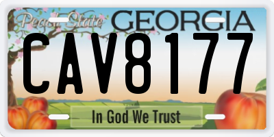 GA license plate CAV8177