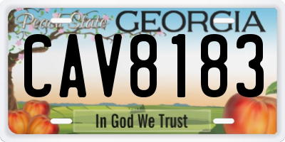 GA license plate CAV8183