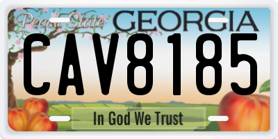 GA license plate CAV8185