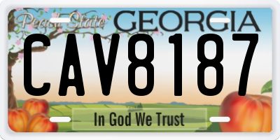 GA license plate CAV8187