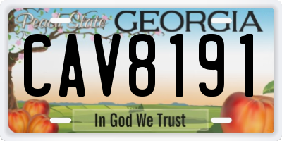 GA license plate CAV8191