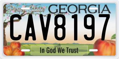 GA license plate CAV8197