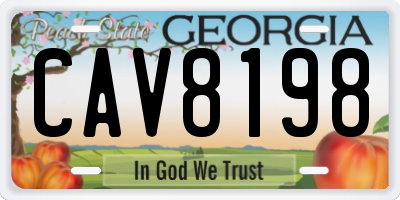 GA license plate CAV8198