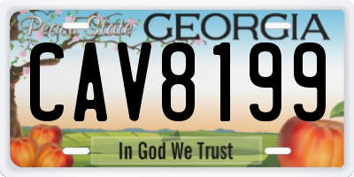 GA license plate CAV8199