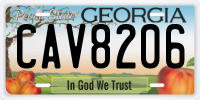 GA license plate CAV8206