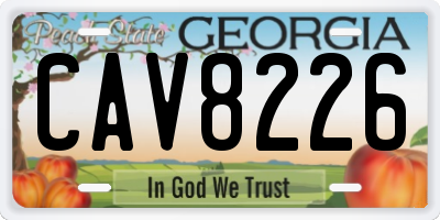 GA license plate CAV8226